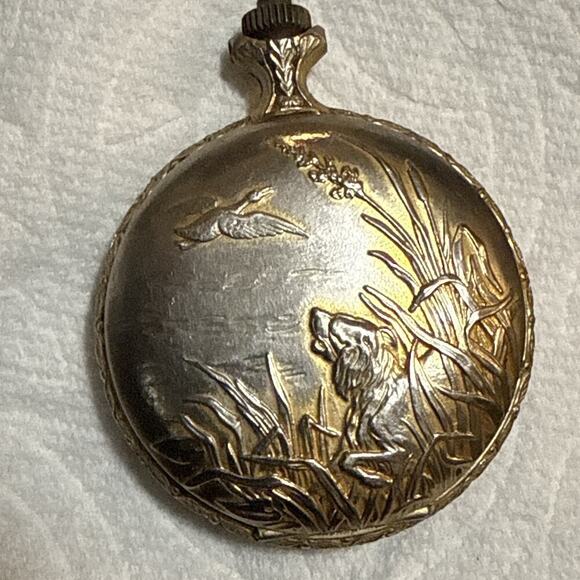JC Penny Other - Vintage - Swiss Made - JC Penny Mechanical Wind Up Pocket Watch - Duck Hunt Dog